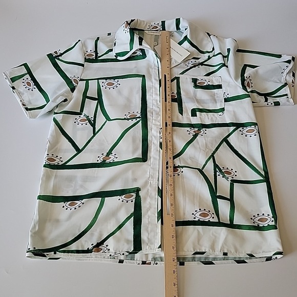Commense Sancia Cosima Sirus Grid Button Up Shirt Large NEW Casual Coastal Retro - Picture 4 of 9